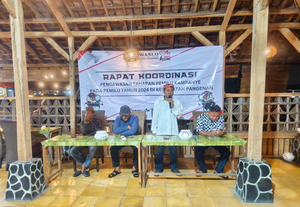Rakor Pengawasan Kampanye 2024 bersama Pengawas Kelurahan/Desa (PKD) se-Kecamatan Pangenan, Kabupaten Cirebon, Kamis (25/1/2024). (Foto: Ist)